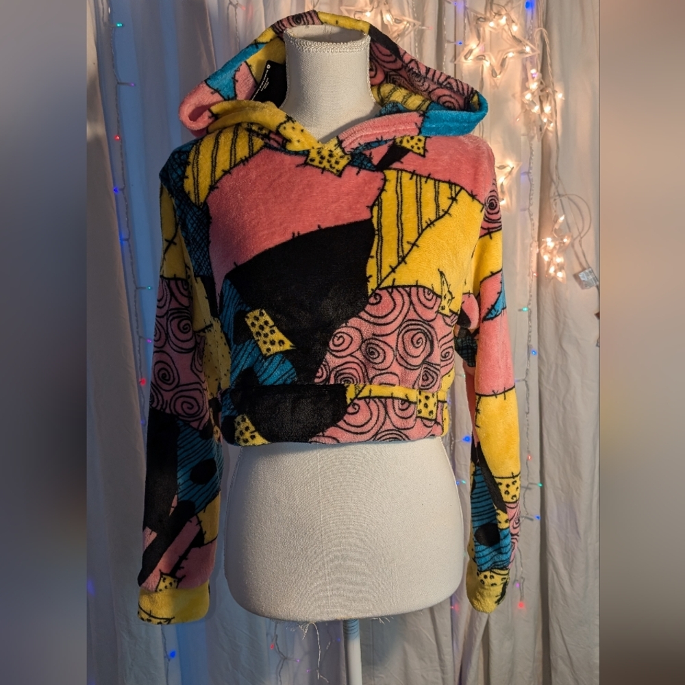 NWT Fleece Crop Top Nightmare Before Christmas Hoodie.